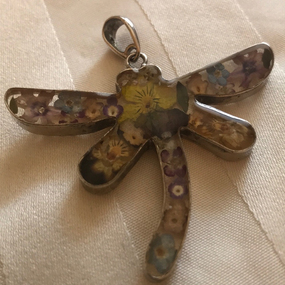LA PLATA DESIGNS MEXICAN SILVER DRAGONFLY PENDANT - Picture 2 of 6